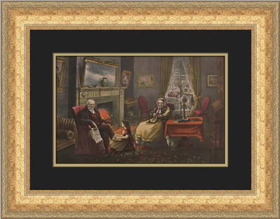 Currier & Ives Four Seasons of Life-Old Age Custom Framed Art Print: Currier & Ives Four Seasons of Life-Old Age Custom Framed Art Print This exquisite Currier & Ives print titled 'Four Seasons of Life-Old Age' captures the essence of Romanticism, showcasing a poignant