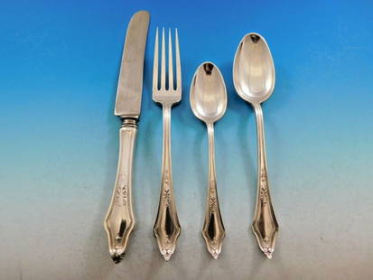 Towle Arcadian Sterling Silver Flatware Set for 12 - 54 Pieces: Towle Arcadian Sterling Silver Flatware Set for 12 - 54 Pieces Enhance your dining experience with this stunning Arcadian by Towle Sterling Silver Flatware Set, featuring a complete service for 12. Th
