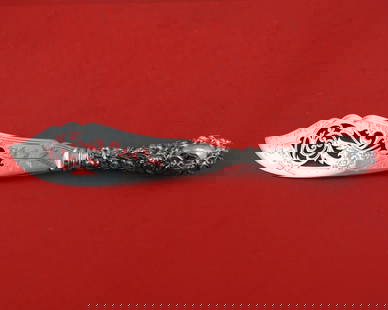 Schofield Hand Chased Rose Sterling Silver Cake Knife 11 1/4 inch: Schofield Hand Chased Rose Sterling Silver Cake Knife 11 1/4 inch This exquisite cake knife features the Hand Chased Rose pattern by Schofield, crafted from high-quality sterling silver. The knife boa