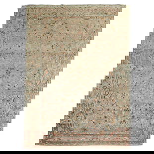 Antique Persian Malayer Hand-Woven Wool Rug 8' x 11'6'' Tabriz Style Iran 1930: Antique Persian Malayer Hand-Woven Wool Rug 8' x 11'6'' Tabriz Style Iran 1930 This exquisite Antique Persian Malayer Rug showcases a stunning all-over design set against a soft gray abrashed ground.