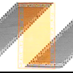 Vintage Orange Peel Anatolian Wool Rug 33 x 63 Aesthetic Movement Turkey 1940: Vintage Orange Peel Anatolian Wool Rug 33 x 63 Aesthetic Movement Turkey 1940 This exquisite Orange Peel Anatolian Rug features a vibrant orange peel color, embodying the essence of the Aesthetic Move