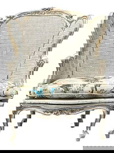 Vintage Italian Wingback Chair with Hackney House Upholstery: Vintage Italian Wingback Chair with Hackney House Upholstery Experience the allure of European design with this exquisite vintage Italian wingback chair. It features a gracefully curved silhouette com