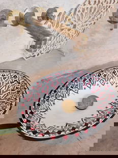 Handcrafted Moroccan Oval Ceramic Sink with Copper Silver Drains: Handcrafted Moroccan Oval Ceramic Sink with Copper Silver Drains Introducing a stunning Moroccan oval ceramic sink, meticulously handcrafted by skilled artisans in Fes. This unique washbasin features
