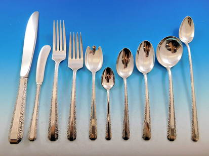 Towle Candlelight Sterling Silver Flatware Set for 6, 73 Pieces with Storage Chest: Towle Candlelight Sterling Silver Flatware Set for 6, 73 Pieces with Storage Chest Enhance your dining experience with the Candlelight Sterling Silver Flatware Set by Towle, featuring 73 exquisite pie
