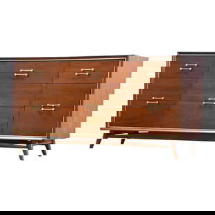 Mid Century Modern Red Lion Mahogany Dresser with Brass Accents 60x20.25x32: Mid Century Modern Red Lion Mahogany Dresser with Brass Accents 60x20.25x32 This mid-century modern dresser features a stunning mahogany construction complemented by elegant brass accents, crafted by