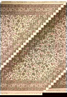 Handmade Tabriz Wool Silk Rug 8.6 x 11.10 Feet Elegant Design: Handmade Tabriz Wool Silk Rug 8.6 x 11.10 Feet Elegant Design This exquisite Tabriz rug combines the luxurious textures of wool and silk, handcrafted with intricate designs that reflect traditional ar