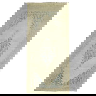 Authentic 1920 Persian Serab Gallery Runner Wool 5'1 x 10'1: Authentic 1920 Persian Serab Gallery Runner Wool 5'1 x 10'1 Discover the charm of this authentic early 20th century Persian Serab gallery runner, showcasing a large soft blue central medallion against