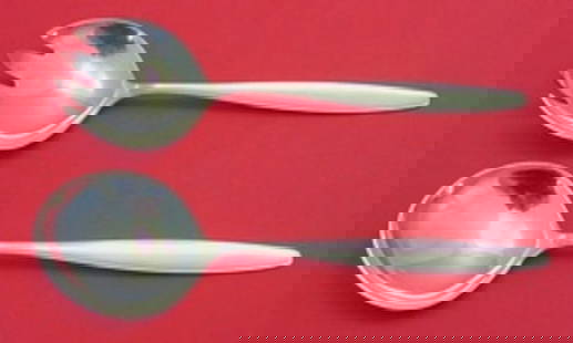 Georg Jensen Cypress Sterling Silver Salad Serving Set 2pc 8 1/2": Georg Jensen Cypress Sterling Silver Salad Serving Set 2pc 8 1/2" Elevate your dining experience with this exquisite 2-piece salad serving set from the renowned pattern Cypress by Georg Jensen. Crafte