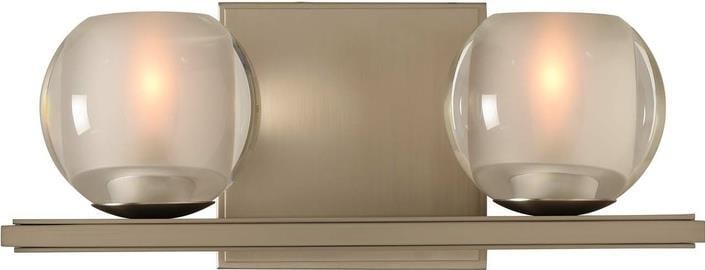Modern Satin Nickel Bath Light Fixture - 2-Light: Modern Satin Nickel Bath Light Fixture - 2-Light Illuminate your bathroom with this elegant Modern Satin Nickel Bath Light Fixture. This stunning piece features two spherical glass shades that provide