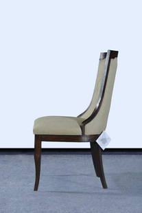 Transitional Curved Back Dining Chair in Dark Rustic Pecan: Transitional Curved Back Dining Chair in Dark Rustic Pecan Enhance your dining experience with this Transitional Dark Rustic Pecan Dining Chair, designed for both comfort and style. This side chair fe