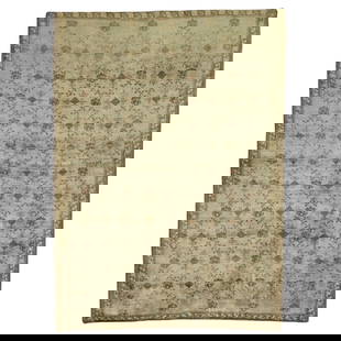 Zabihi Collection Mid-Century Modern Turkish Wool Rug 72 x 90: Zabihi Collection Mid-Century Modern Turkish Wool Rug 72 x 90 This exquisite Vintage Turkish Rug from the Zabihi Collection features a stunning all-over floral design in neutral tones, perfect for com