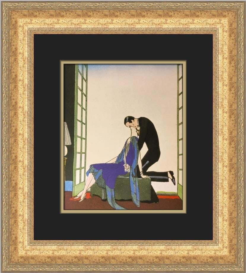 Ettore Tito Qui Trop Embrasse Custom Framed Print 20 x 17 Art: Ettore Tito Qui Trop Embrasse Custom Framed Print 20 x 17 Art This stunning custom framed print titled 'Qui Trop Embrasse' by artist Ettore Tito is an exquisite representation of contemporary art, ble