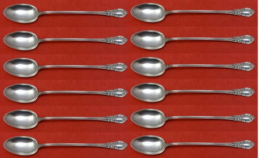 Lunt Sterling Silver American Victorian Iced Tea Spoon Set 12 Pieces 7 1/4": Lunt Sterling Silver American Victorian Iced Tea Spoon Set 12 Pieces 7 1/4" This exquisite set of 12 iced tea spoons features the elegant American Victorian pattern by Lunt. Crafted from high-quality