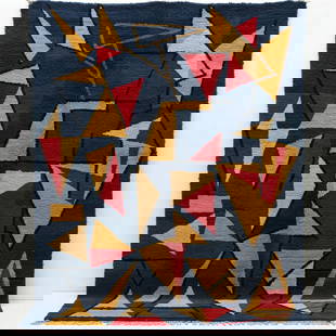 Picasso Inspired Handmade knoted Rug 108" x 217" Natural Wool: Picasso Inspired Handmade knoted Rug 108" x 217" Natural Wool PLEASE NOTE: Framed Large or heavy items do not have shipping costs included. The exact shipping cost will be added to your invoice post a
