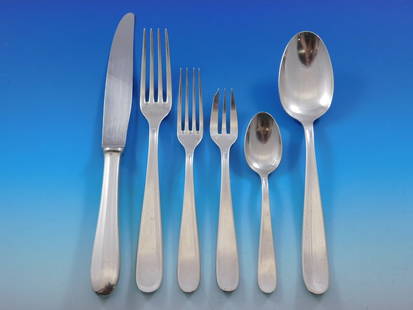 Christofle Dax Silverplated Flatware Set 42 Pieces France: Christofle Dax Silverplated Flatware Set 42 Pieces France Elevate your dining experience with this exquisite Dax flatware set by Christofle, crafted in France. This silverplated set features modern, c