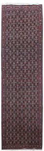 Handcrafted 3'3" x 11'3" Brown Red Persian Mood Bijar Rug: Handcrafted 3'3" x 11'3" Brown Red Persian Mood Bijar Rug Introducing the stunning 3' 3" x 11' 3" Brown Red Persian Mood Bijar Rug, a handcrafted masterpiece made by skilled Persian artisans. This exq