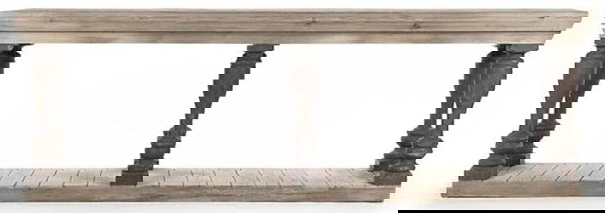 Zentique Bartek Oyster Gray Wood Console Table 31.5H 94.75W 23.5D: Zentique Bartek Oyster Gray Wood Console Table 31.5H 94.75W 23.5D Enhance your living space with this elegant console table, featuring a stunning oyster gray finish. This transitional style piece comb