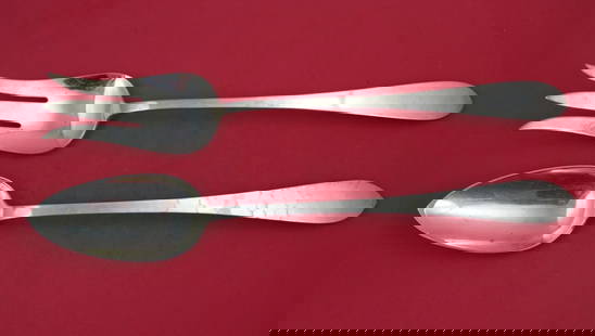 Porter Blanchard Pointed Sterling Silver 2pc Salad Serving Set 13": Porter Blanchard Pointed Sterling Silver 2pc Salad Serving Set 13" Elevate your dining experience with this exquisite 2-piece salad serving set from Porter Blanchard, crafted from high-quality sterlin
