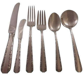 Towle Candlelight Sterling Silver Flatware Set 50 Pieces for 8: Towle Candlelight Sterling Silver Flatware Set 50 Pieces for 8 Enhance your dining experience with the Candlelight Sterling Silver Flatware Set by Towle, featuring a total of 50 exquisite pieces desig
