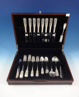 49-Piece International Sterling Silver Flatware Set 1810 Service for 8: 49-Piece International Sterling Silver Flatware Set 1810 Service for 8 Elevate your dining experience with this exquisite Eighteen Ten 1810 Flatware Service by International Sterling Silver, featuring