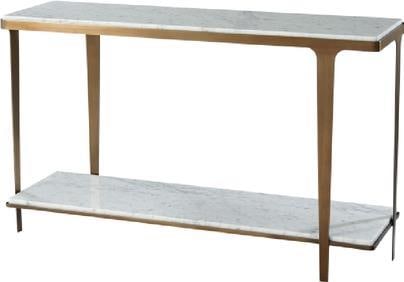 Theodore Alexander Cordell Console Table Marble Steel 33.5H 54W 16D: Theodore Alexander Cordell Console Table Marble Steel 33.5H 54W 16D Introducing the Elegant Cordell Console, a stunning blend of marble and steel, perfect for adding a touch of sophistication to any s