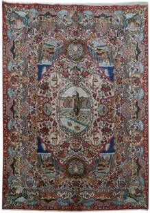 10' x 14' Multi Color Persian Kashmar Rug Signed Artisan: 10' x 14' Multi Color Persian Kashmar Rug Signed Artisan Elevate your home decor with this exquisite 10' x 14' Multi Color Persian Signed Kashmar Rug. Handcrafted by skilled artisans in the Kashmar re