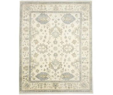 Handmade Floral Oushak Chobi 9'2 x 11'7 Wool Rug Vintage Decor: Handmade Floral Oushak Chobi 9'2 x 11'7 Wool Rug Vintage Decor Transform your living space with this exquisite handmade floral Oushak Chobi rug, measuring 9'2" x 11'7". Crafted from high-quality wool,