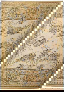 Elegant 9' x 12' French Aubusson Flat Weave Rug with Stunning Pattern: Elegant 9' x 12' French Aubusson Flat Weave Rug with Stunning Pattern Enhance your home decor with this exquisite 9' x 12' French Aubusson Flat Weave Rug, featuring an AMAZING PATTERN that adds elegan