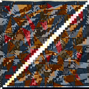 Picasso Inspired Handmade knoted Rug 59" x 118" Natural Wool: Picasso Inspired Handmade knoted Rug 59" x 118" Natural Wool PLEASE NOTE: Framed Large or heavy items do not have shipping costs included. The exact shipping cost will be added to your invoice post au