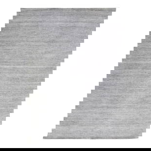 Apadana Groove Handmade Bamboo Silk Gray Rug 9' x 12': Apadana Groove Handmade Bamboo Silk Gray Rug 9' x 12' Elevate your space with this exquisite handmade rug from the Groove collection, crafted from a blend of bamboo and silk. Featuring a chic light gr
