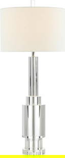 John-Richard Vintage Style Stepped Deco Lamp 38in Nickel Harp White Shade: John-Richard Vintage Style Stepped Deco Lamp 38in Nickel Harp White Shade Illuminate your space with this Vintage Style Stepped Deco Lamp by John-Richard, designed to evoke a classic aesthetic while p