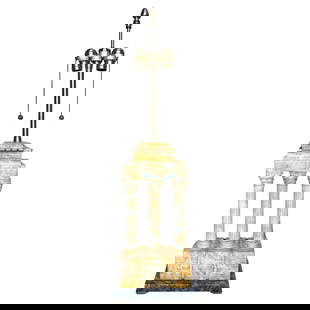 Grand Tour Style Sienna Marble Temple of Castor & Pollux Lamp Italy 1950s: Grand Tour Style Sienna Marble Temple of Castor & Pollux Lamp Italy 1950s This exquisite Grand Tour Style Sienna Marble Model of the Temple of Castor and Pollux has been beautifully transformed into a