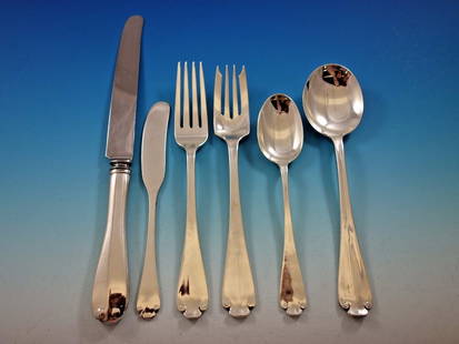 Tiffany & Co Flemish Sterling Silver Flatware Set 50 Pieces for 8: Tiffany & Co Flemish Sterling Silver Flatware Set 50 Pieces for 8 This stunning Flemish flatware set by Tiffany & Co. features a timeless design that complements both traditional and modern decor. Cra
