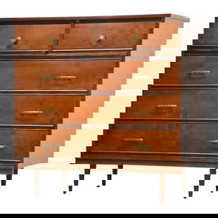 Mid Century Modern Cherry Dresser by Dixie 41.25" Wide: Mid Century Modern Cherry Dresser by Dixie 41.25" Wide A mid century modern cherry dresser made by Dixie Furniture. Professionally refinished. 41.25" wide. 19.5" deep. 41.5" tall. Color: Brown. Materi