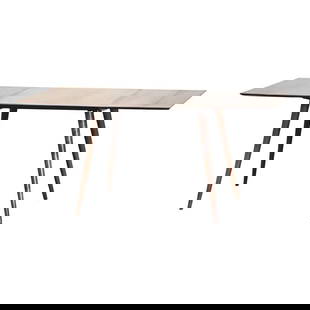 Paul McCobb Mid Century Maple Dining Table 60.5" Extended: Paul McCobb Mid Century Maple Dining Table 60.5" Extended This mid-century modern dining table, designed by Paul McCobb for Winchendon's Planner Group, showcases a solid maple construction with a rich