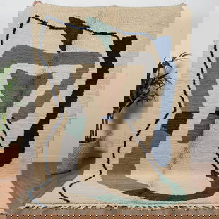 Picasso Inspired Handmade knoted Rug 118" x 236" Natural Wool: Picasso Inspired Handmade knoted Rug 118" x 236" Natural Wool PLEASE NOTE: Framed Large or heavy items do not have shipping costs included. The exact shipping cost will be added to your invoice post a