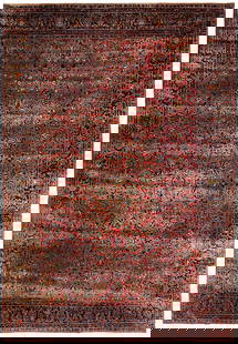 10.7 x 14.8 Antique Persian Sarouk Rug Handwoven Wool: 10.7 x 14.8 Antique Persian Sarouk Rug Handwoven Wool Experience the timeless elegance of this Antique Persian Sarouk Rug, measuring 10.7 x 14.8 feet. This exquisite area rug showcases a classic Persi