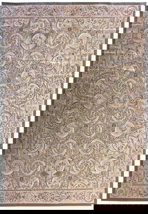 Exquisite 9.8 x 14.2 Multi-Color Aubusson Hand-Knotted Area Rug: Exquisite 9.8 x 14.2 Multi-Color Aubusson Hand-Knotted Area Rug Transform your living space with this exquisite 9.8 x 14.2 Multi-Color Aubusson Flat Weave Rug. Featuring a captivating floral bouquet d