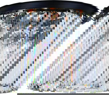 Elegant Lighting Sydney Flush-Mount Ceiling Light 20 x 20 Crystal Matte Black: Elegant Lighting Sydney Flush-Mount Ceiling Light 20 x 20 Crystal Matte Black Illuminate your space with the Elegant Sydney Matte Black Ceiling Light. This stylish flush-mount ceiling light features a
