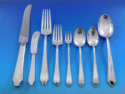 Minuet Sterling Silver Flatware Set for 12 Service 108 Pieces Dinner: Minuet Sterling Silver Flatware Set for 12 Service 108 Pieces Dinner This exquisite Minuet flatware set by International Sterling is designed to serve 12, comprising a total of 108 pieces. Crafted fro