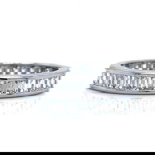Oscar Heyman Platinum Diamond Eternity Band 3.10 Ct Signed: Oscar Heyman Platinum Diamond Eternity Band 3.10 Ct Signed This exquisite Oscar Heyman eternity band showcases a stunning array of 37 baguette diamonds, totaling approximately 3.10 carats. Crafted fro