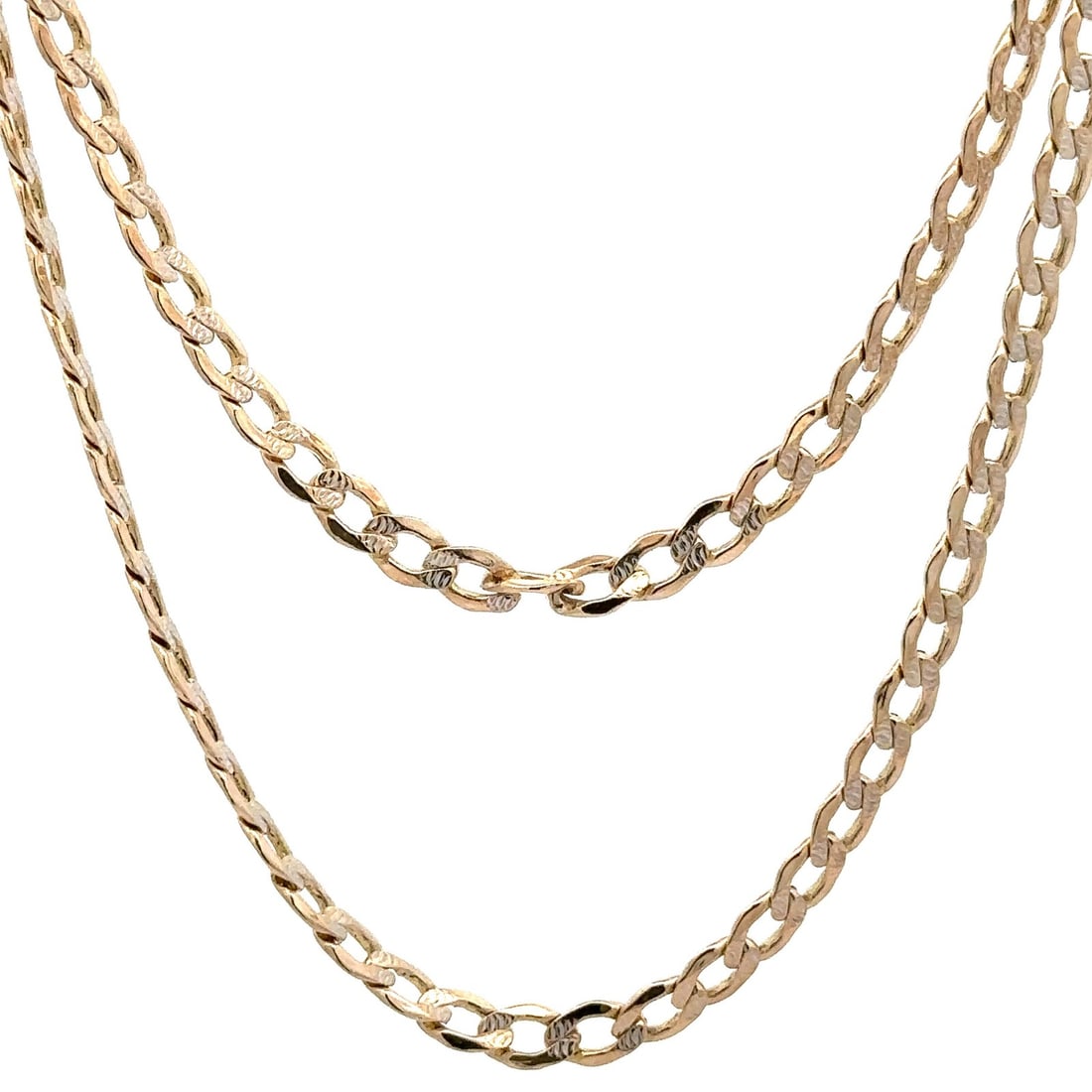 10k Yellow Gold 19.5" Cuban Curb Link Necklace with Diamond Cut: 10k Yellow Gold 19.5" Cuban Curb Link Necklace with Diamond Cut This exquisite necklace features a classic design crafted from solid 10k yellow gold. The chain is a Cuban curb link style, showcasing a