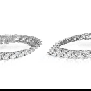 Rachel Koen 14K White Gold Round Lab Grown Diamond Tennis Bracelet 21.21ctw: Rachel Koen 14K White Gold Round Lab Grown Diamond Tennis Bracelet 21.21ctw This stunning tennis bracelet showcases 29 round brilliant cut lab grown diamonds, elegantly set in a prong style. Crafted f