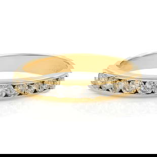 Rachel Koen 14K Yellow Gold Channel Set Diamond Band 0.38ctw: Rachel Koen 14K Yellow Gold Channel Set Diamond Band 0.38ctw This elegant Rachel Koen wedding band features a stunning channel set of 11 round brilliant cut diamonds, totaling 0.38 carats. Crafted in