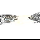 Elegant 14K White Gold Round Diamond Ring 0.82 TDW with Aquamarine Accents Size 5.5