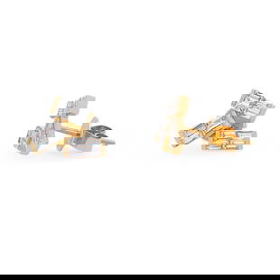 Rachel Koen 0.83Cttw Baguette Diamond Stud Earrings 18K Yellow Gold: Rachel Koen 0.83Cttw Baguette Diamond Stud Earrings 18K Yellow Gold Elevate your jewelry collection with these exquisite Rachel Koen stud earrings, featuring 0.83 carats of channel-set baguette cut di