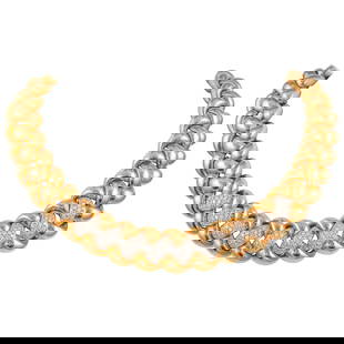 Vintage Retro 18k Yellow Gold Necklace with 11 Carats of Diamonds 14in 209.43g: Vintage Retro 18k Yellow Gold Necklace with 11 Carats of Diamonds 14in 209.43g This stunning vintage retro necklace features a captivating design crafted in 18k yellow gold. Adorned with 220 round bri