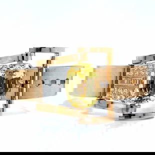 BIRKS Certified 14K Gold Platinum Ceylon Sapphire Diamond Bracelet: BIRKS Certified 14K Gold Platinum Ceylon Sapphire Diamond Bracelet This exquisite bracelet features a stunning combination of 14K yellow gold and platinum, showcasing a certified no-heat Ceylon yellow