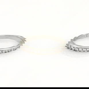 Tiffany & Co. Platinum 2mm Half Circle Diamond Band Ring Size 4: Tiffany & Co. Platinum 2mm Half Circle Diamond Band Ring Size 4 Discover the elegance of this authentic Tiffany & Co. wedding band, expertly crafted from premium platinum. Featuring a delicate 2mm wid