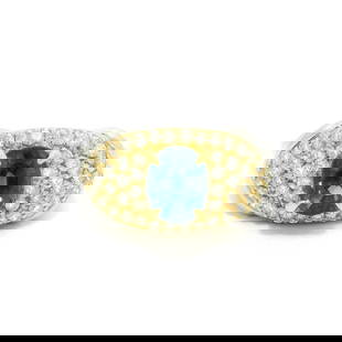 GIA Certified 3.13ctw Blue Sapphire Diamond Wide Ring in Platinum 18k Gold: GIA Certified 3.13ctw Blue Sapphire Diamond Wide Ring in Platinum 18k Gold Adorn your hand with this stunning cocktail ring featuring a captivating natural blue sapphire at its center. This exquisite